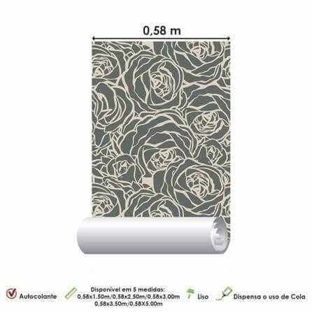 Papel de Parede Adesivo Floral Rosas 122137744 - Papel na Parede