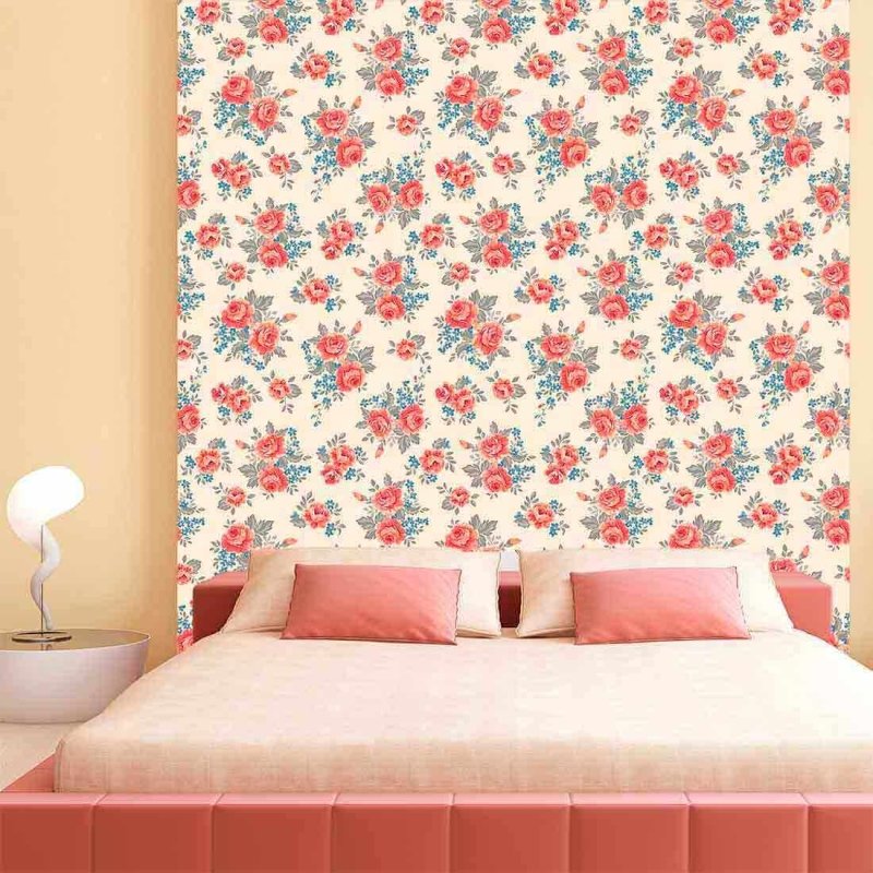 Papel de Parede Adesivo Floral Rosas 159536975 - Papel na Parede