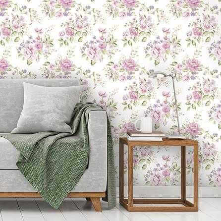Papel de Parede Adesivo Floral Rosas 160533275 - Papel na Parede