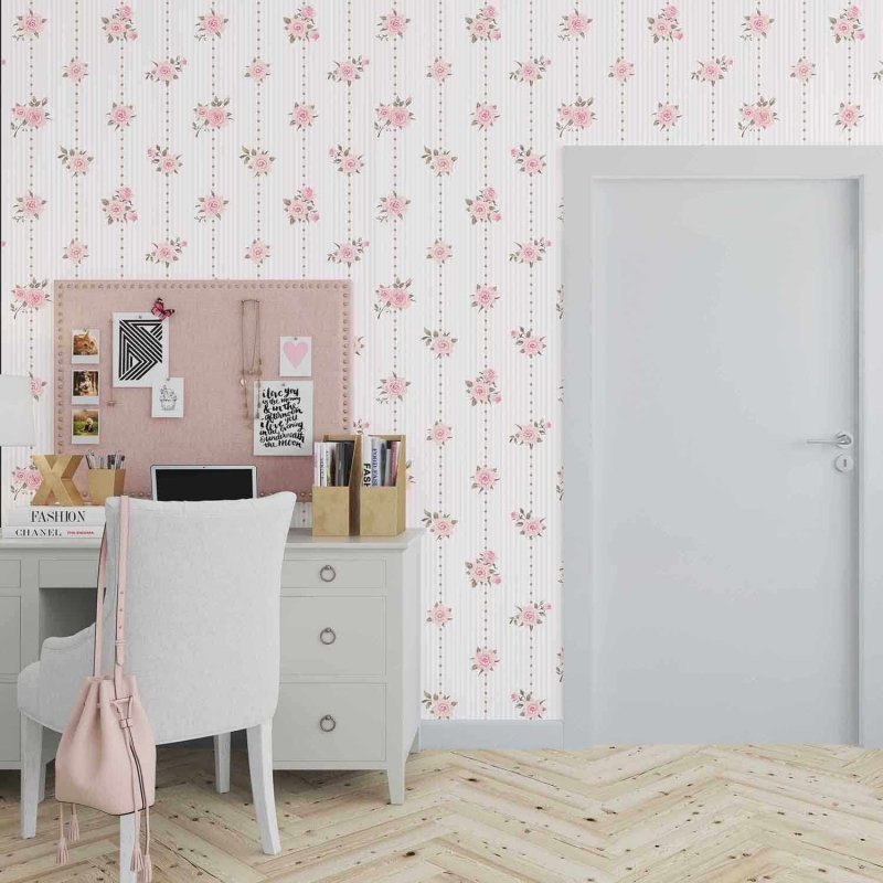 Papel de Parede Adesivo Floral Rosas 292153838 - Papel na Parede