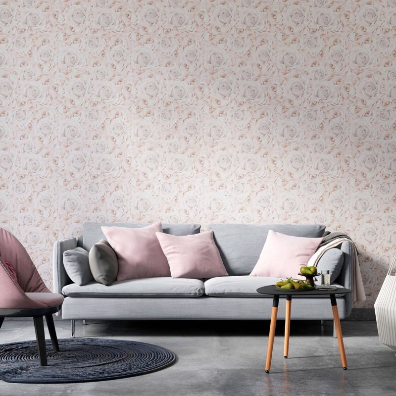 Papel de Parede Adesivo Floral Rosas Brancas N010111 - Papel na Parede