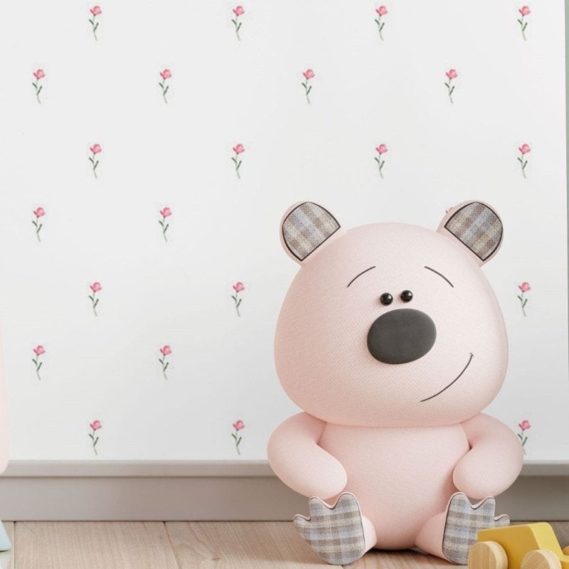 Papel de Parede Adesivo Floral Rosas Minimalistas N017061 - Papel na Parede