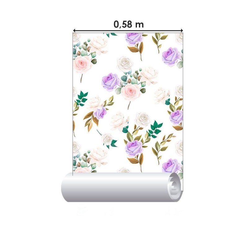 Papel de Parede Adesivo Floral Rosas N012008 - Papel na Parede