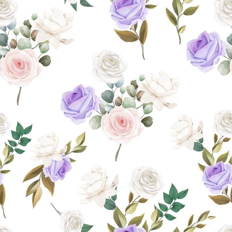 Papel de Parede Adesivo Floral Rosas N012008 - Papel na Parede