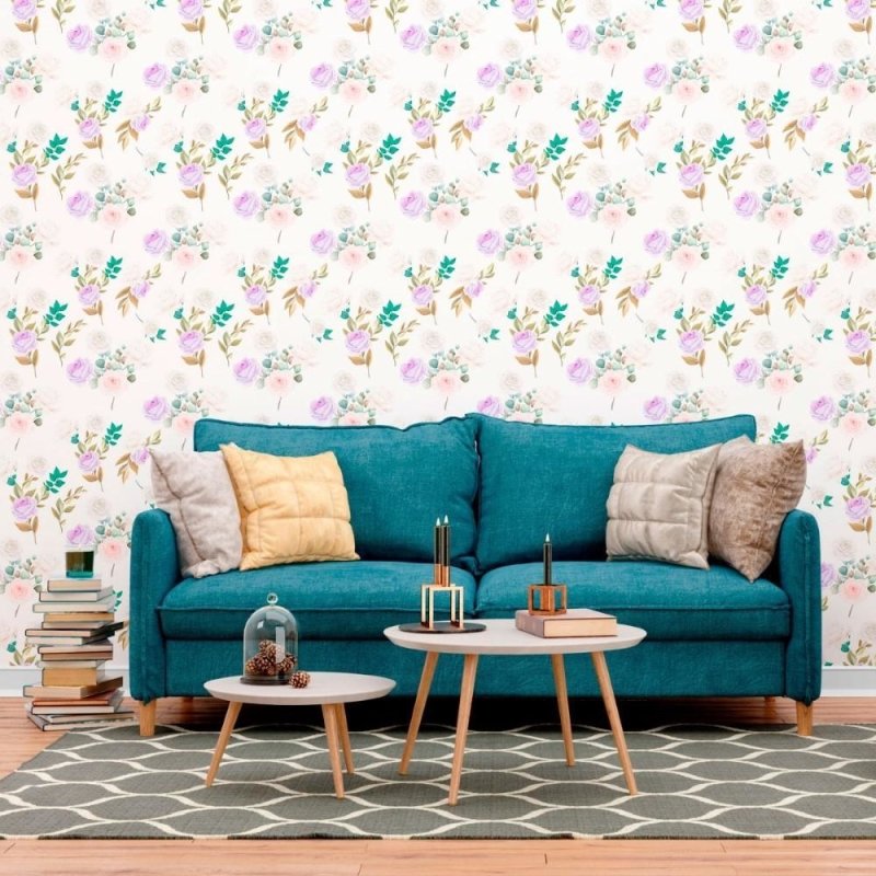 Papel de Parede Adesivo Floral Rosas N012008 - Papel na Parede