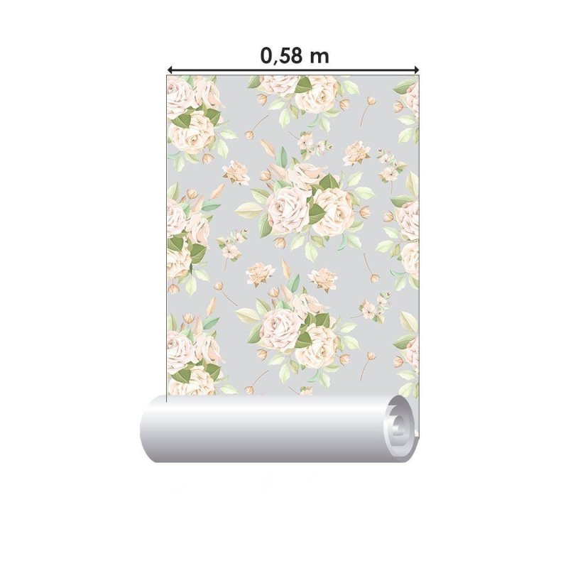 Papel de Parede Adesivo Floral Rosas N013086 - Papel na Parede