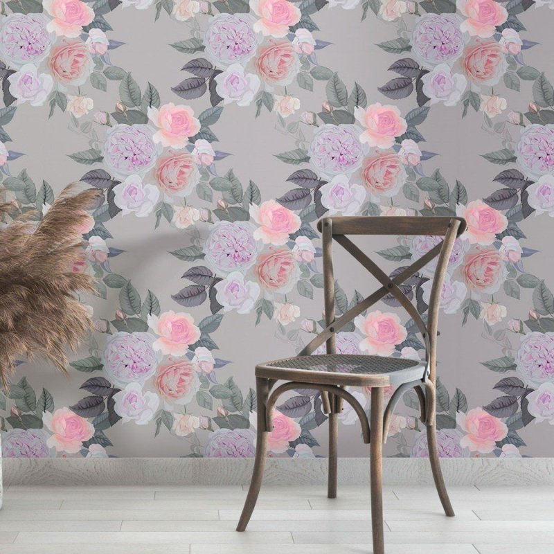 Papel de Parede Adesivo Floral Rosas N013184 - Papel na Parede