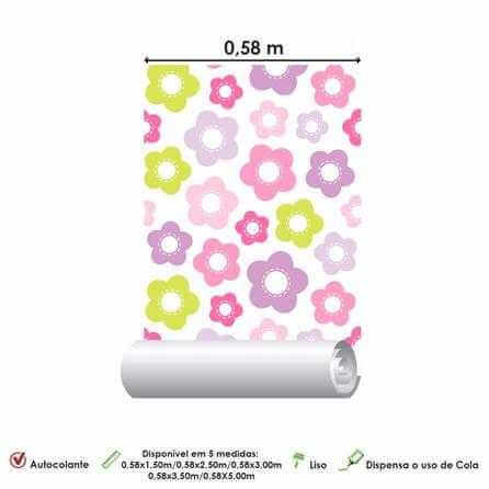 Papel de Parede Adesivo Floral Roxo 010835 - Papel na Parede