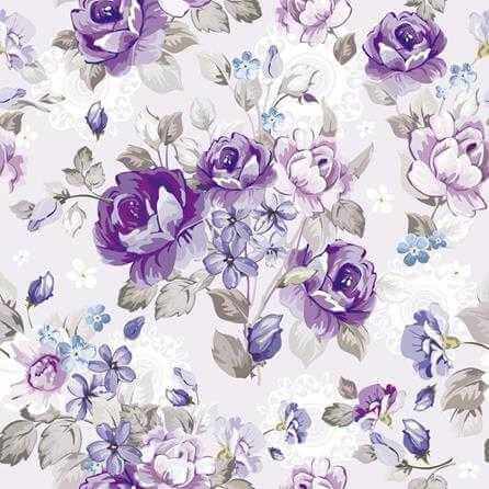Papel de Parede Adesivo Floral Roxo 109278941 - Papel na Parede