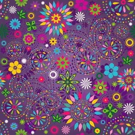Papel de Parede Adesivo Floral Roxo 136971668 - Papel na Parede