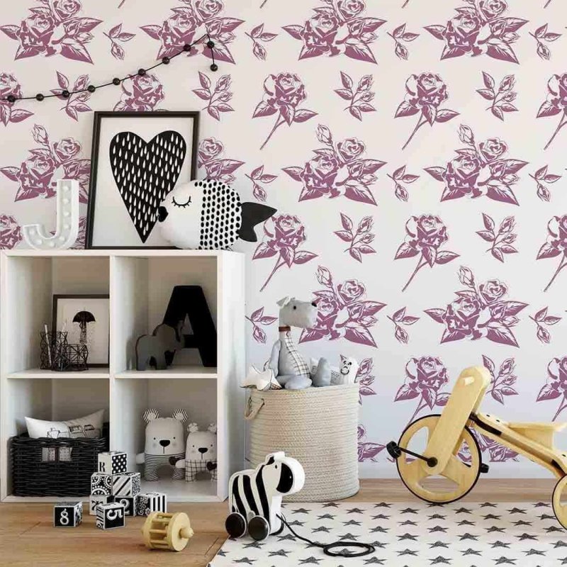 Papel de Parede Adesivo Floral Roxo 34219846 - Papel na Parede