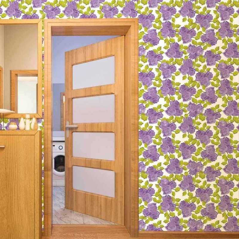 Papel de Parede Adesivo Floral Roxo 876790 - Papel na Parede