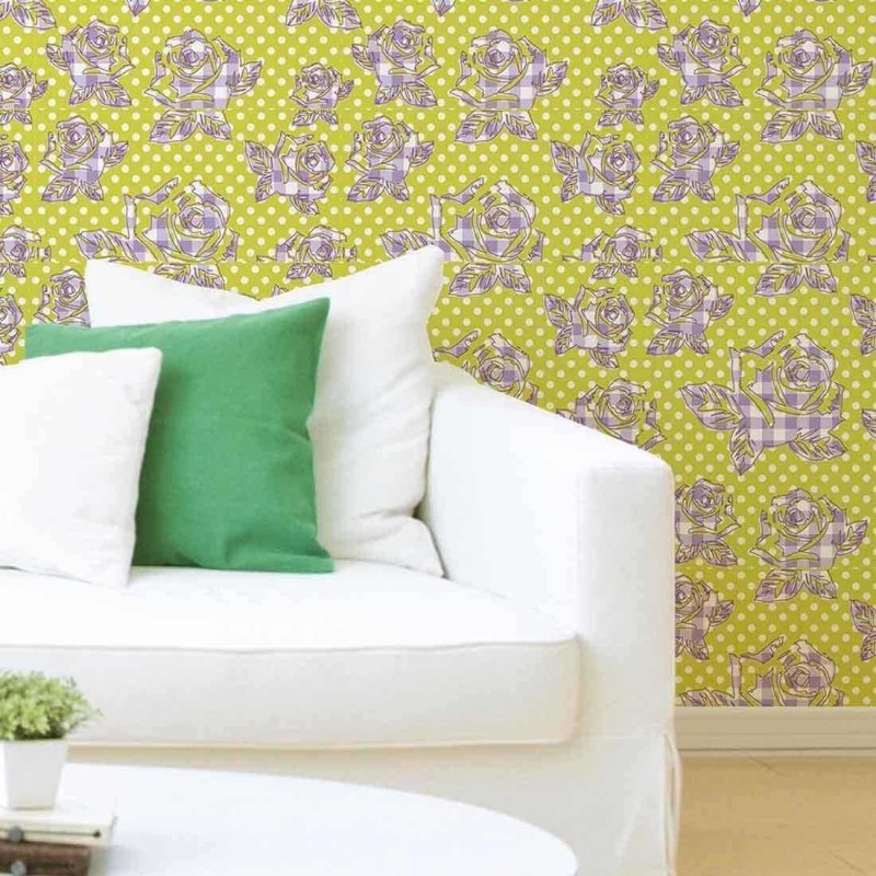 Papel de Parede Adesivo Floral Roxo e Verde 98767909 - Papel na Parede