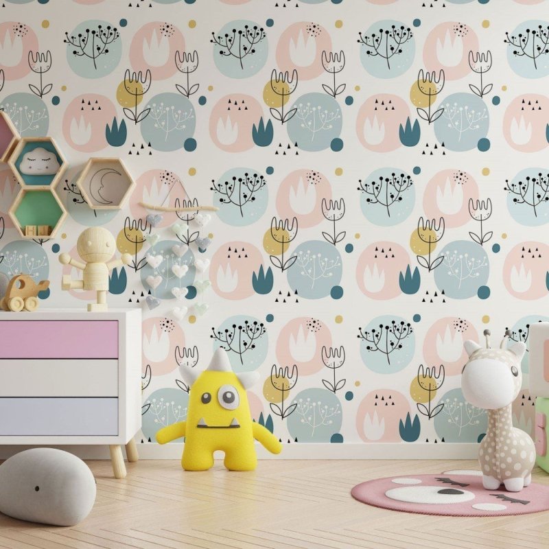 Papel de Parede Adesivo Floral Scandinavian N013278 - Papel na Parede