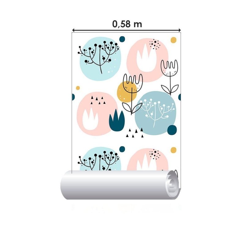 Papel de Parede Adesivo Floral Scandinavian N013278 - Papel na Parede