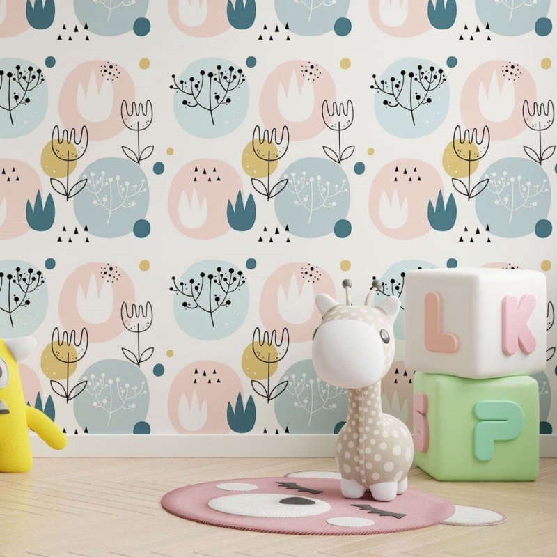 Papel de Parede Adesivo Floral Scandinavian N013278 - Papel na Parede