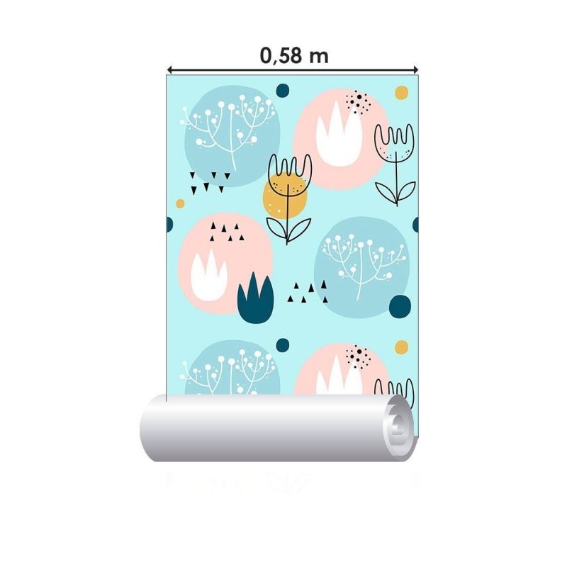 Papel de Parede Adesivo Floral Scandinavian N013279 - Papel na Parede