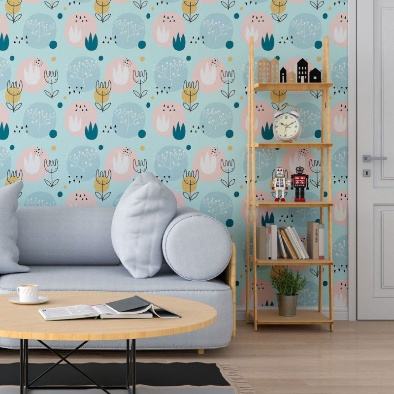 Papel de Parede Adesivo Floral Scandinavian N013279 - Papel na Parede
