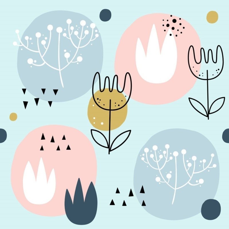 Papel de Parede Adesivo Floral Scandinavian N013279 - Papel na Parede