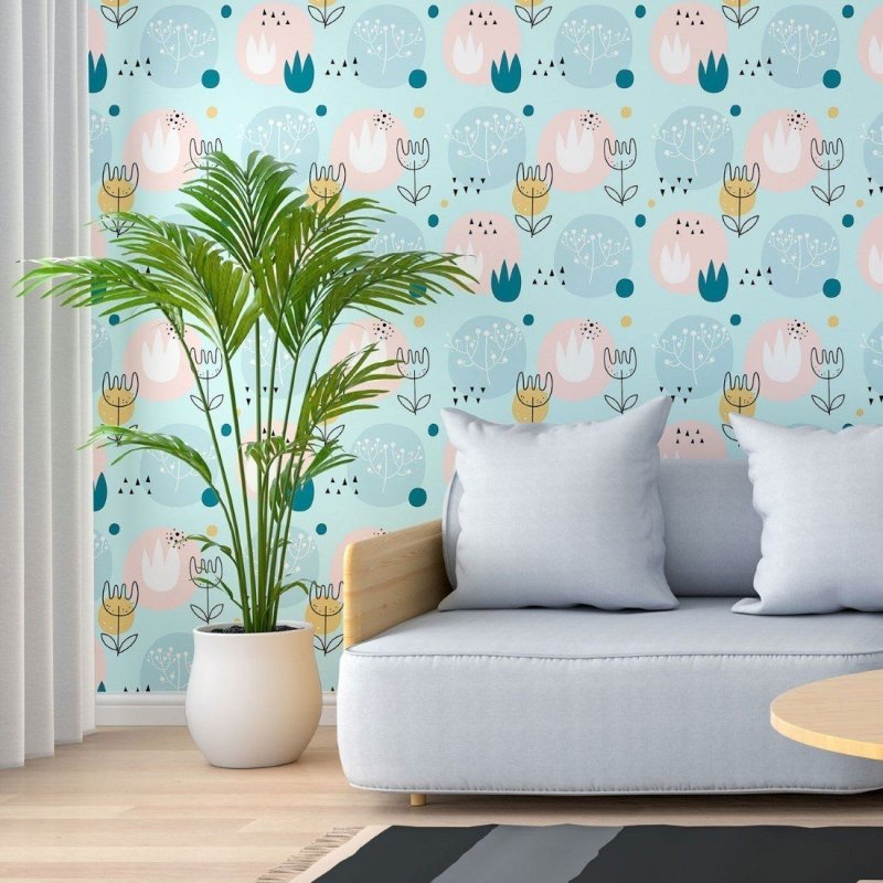 Papel de Parede Adesivo Floral Scandinavian N013279 - Papel na Parede