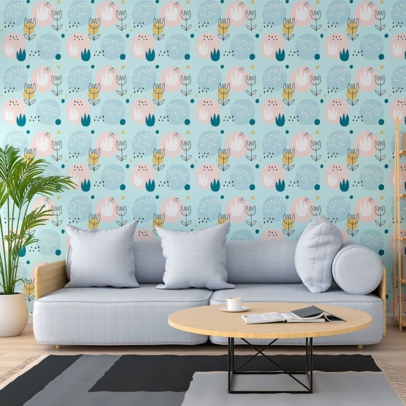 Papel de Parede Adesivo Floral Scandinavian N013279 - Papel na Parede
