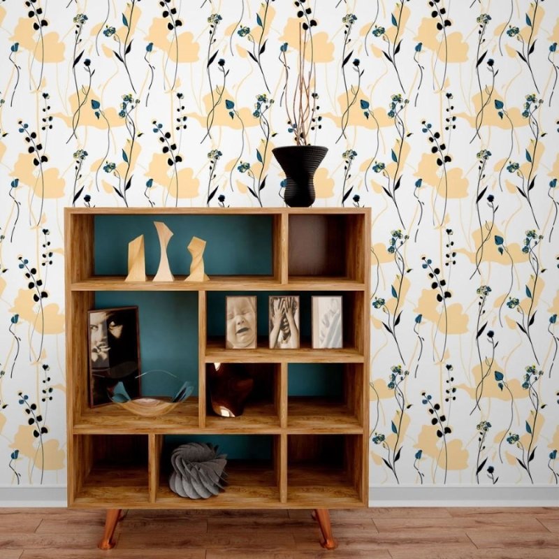 Papel de Parede Adesivo Floral Scandinavian N013294 - Papel na Parede