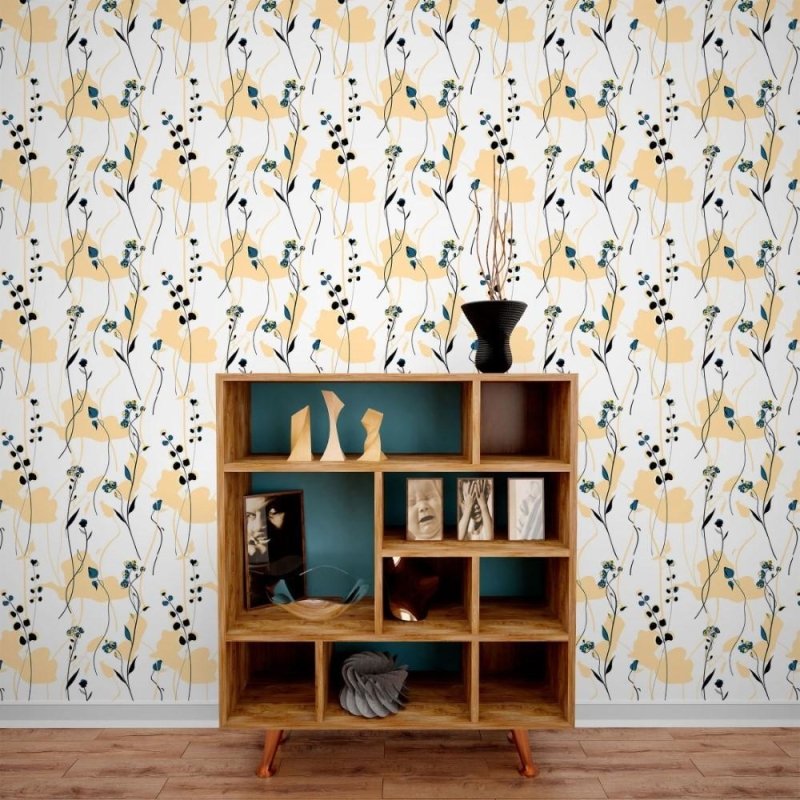 Papel de Parede Adesivo Floral Scandinavian N013294 - Papel na Parede