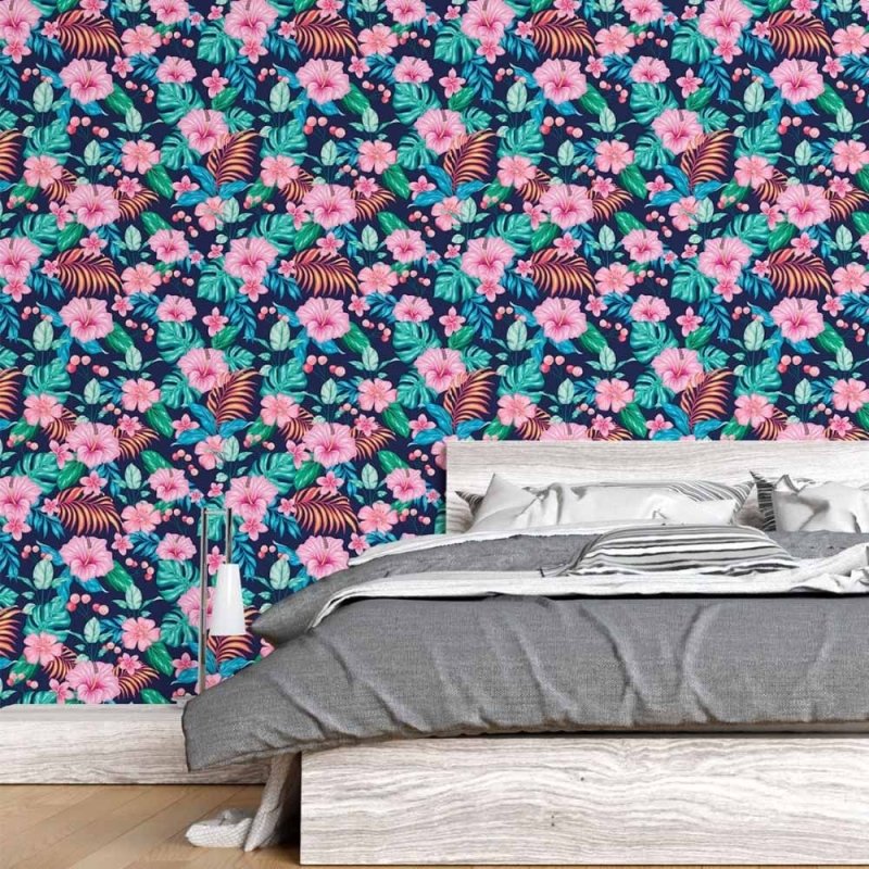 Papel de Parede Adesivo Floral Tropical N015043 - Papel na Parede