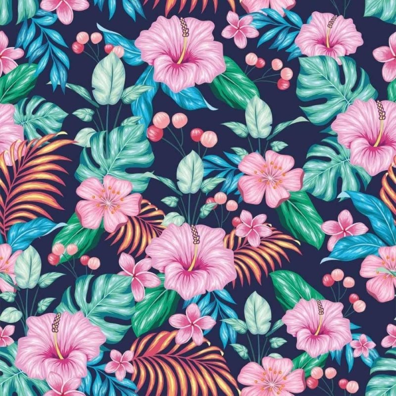 Papel de Parede Adesivo Floral Tropical N015043 - Papel na Parede