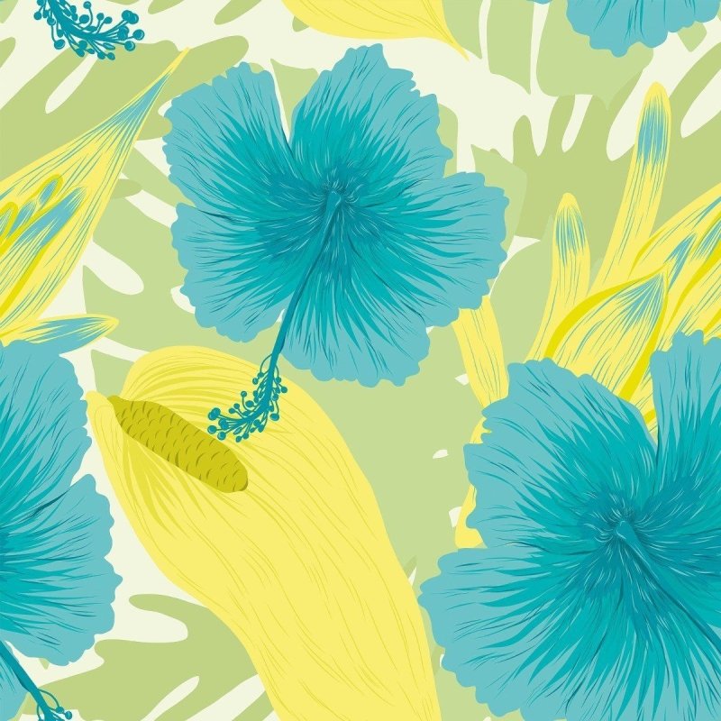 Papel de Parede Adesivo Floral Tropical N016041 - Papel na Parede