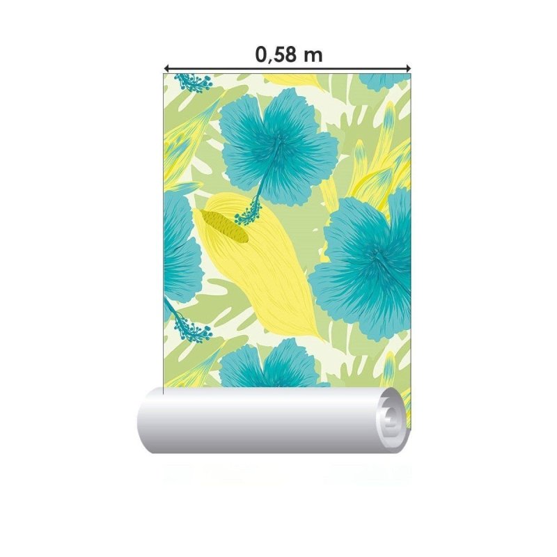 Papel de Parede Adesivo Floral Tropical N016041 - Papel na Parede