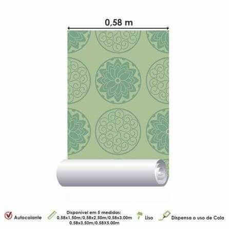 Papel de Parede Adesivo Floral Verde 39 - Papel na Parede