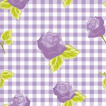 Papel de Parede Adesivo Floral Xadrez Roxo 5924655 - Papel na Parede