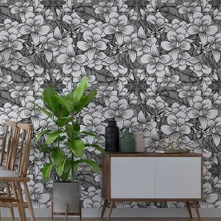 Papel de Parede Adesivo Flores Borboletas N102 - Papel na Parede