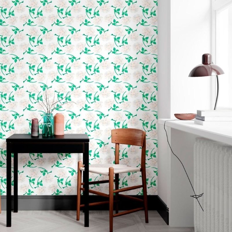 Papel de Parede Adesivo Flores Brancas N012143 - Papel na Parede
