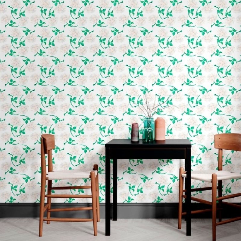 Papel de Parede Adesivo Flores Brancas N012143 - Papel na Parede