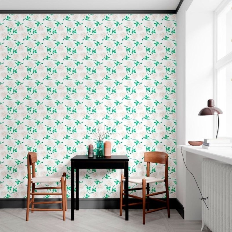 Papel de Parede Adesivo Flores Brancas N012143 - Papel na Parede