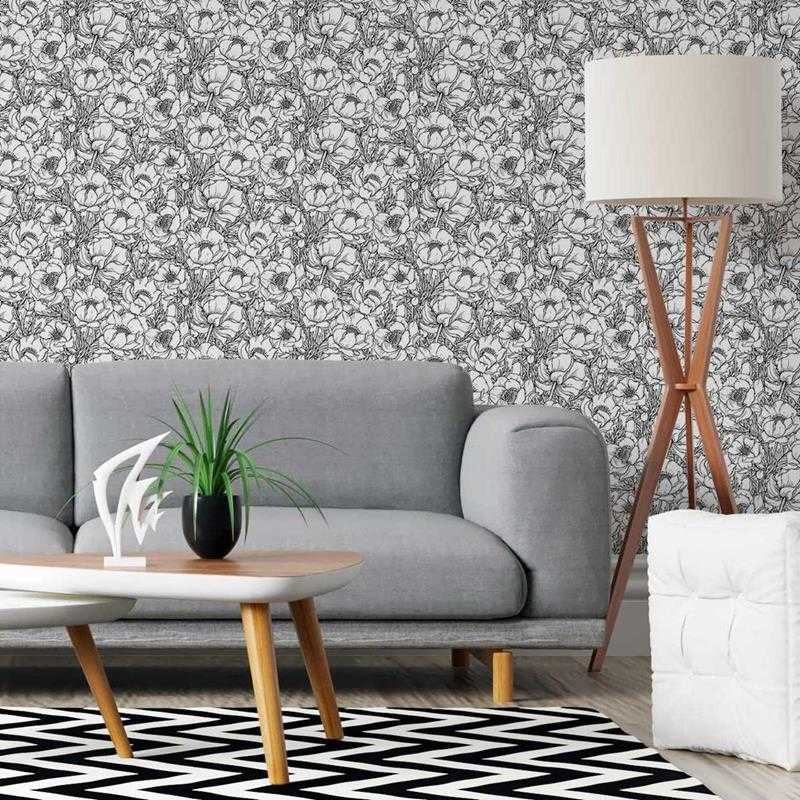 Papel de Parede Adesivo Flores de Primavera Colorir N05067 - Papel na Parede