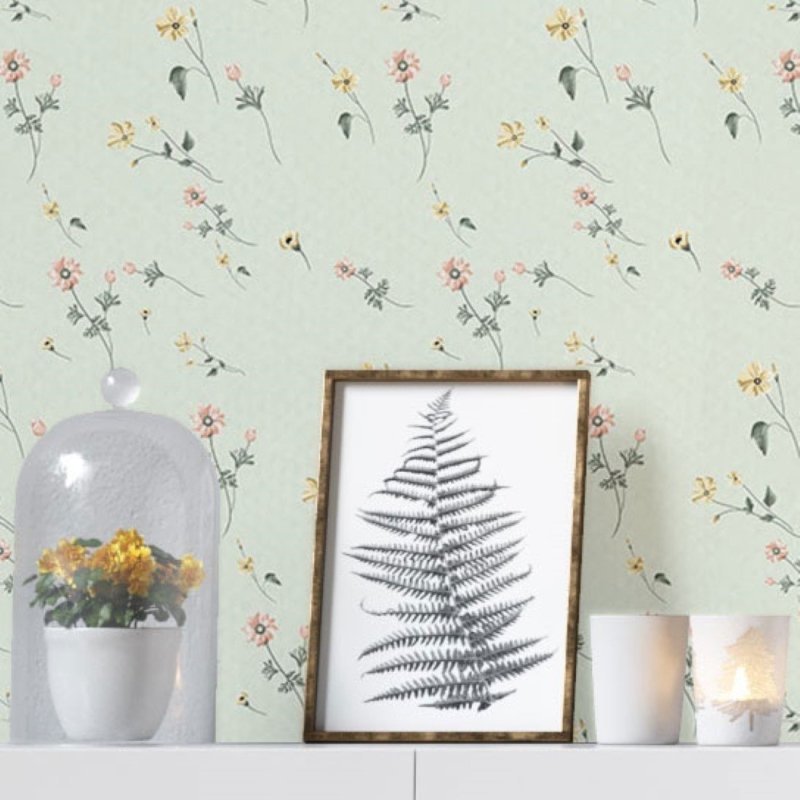 Papel de Parede Adesivo Flores do Campo N019009 - Papel na Parede