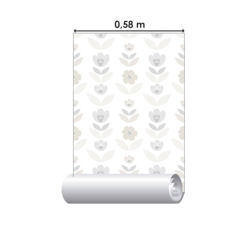 Papel de Parede Adesivo Flores e Folhas Minimalista N09057 - Papel na Parede