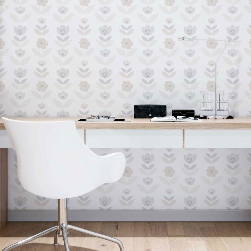 Papel de Parede Adesivo Flores e Folhas Minimalista N09057 - Papel na Parede