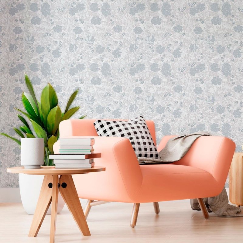 Papel de Parede Adesivo Flores e Folhas N010147 - Papel na Parede