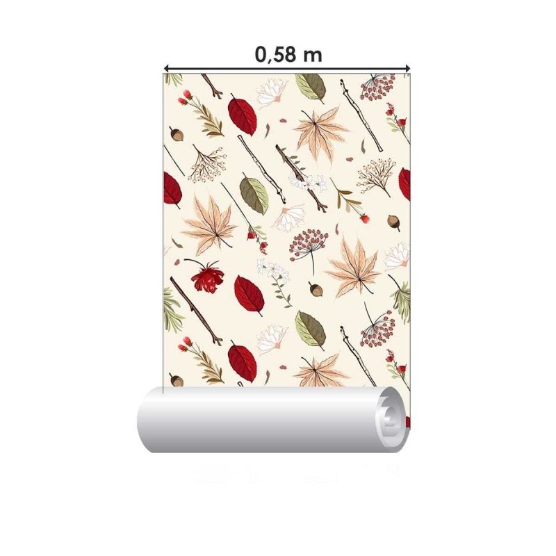 Papel de Parede Adesivo Flores e Folhas N04231 - Papel na Parede
