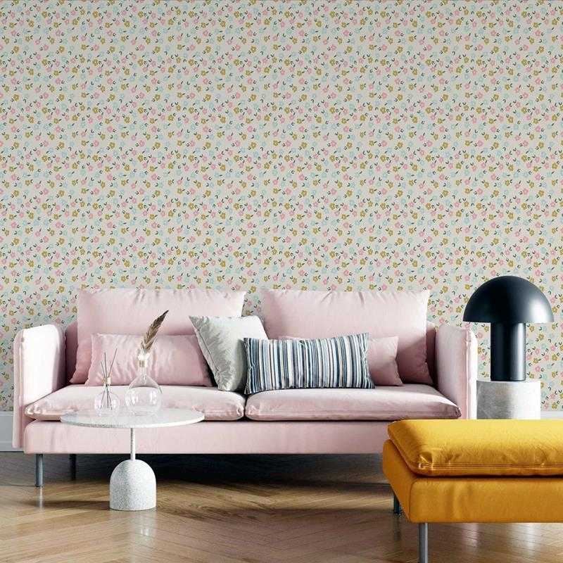 Papel de Parede Adesivo Flores Fofas Minimalistas N05084 - Papel na Parede