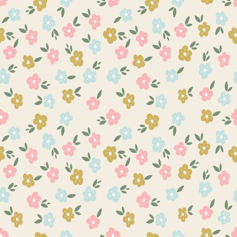 Papel de Parede Adesivo Flores Fofas Minimalistas N05084 - Papel na Parede