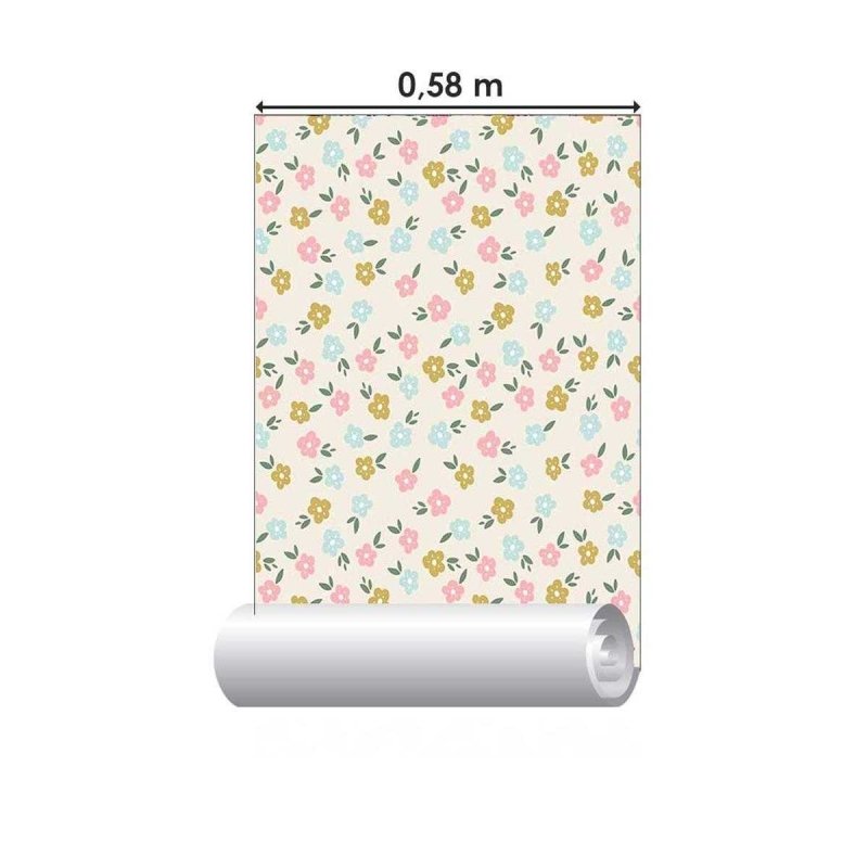 Papel de Parede Adesivo Flores Fofas Minimalistas N05084 - Papel na Parede