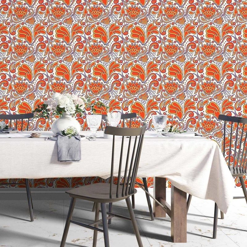 Papel de Parede Adesivo Flores Indianas N04249 - Papel na Parede