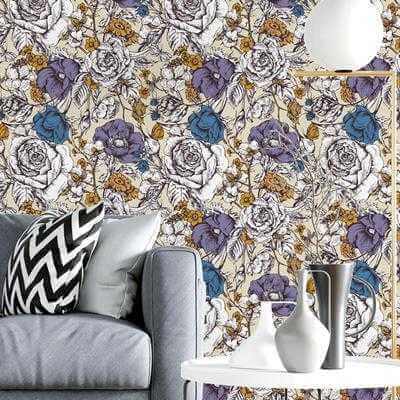 Papel de Parede Adesivo Flores N533 - Papel na Parede