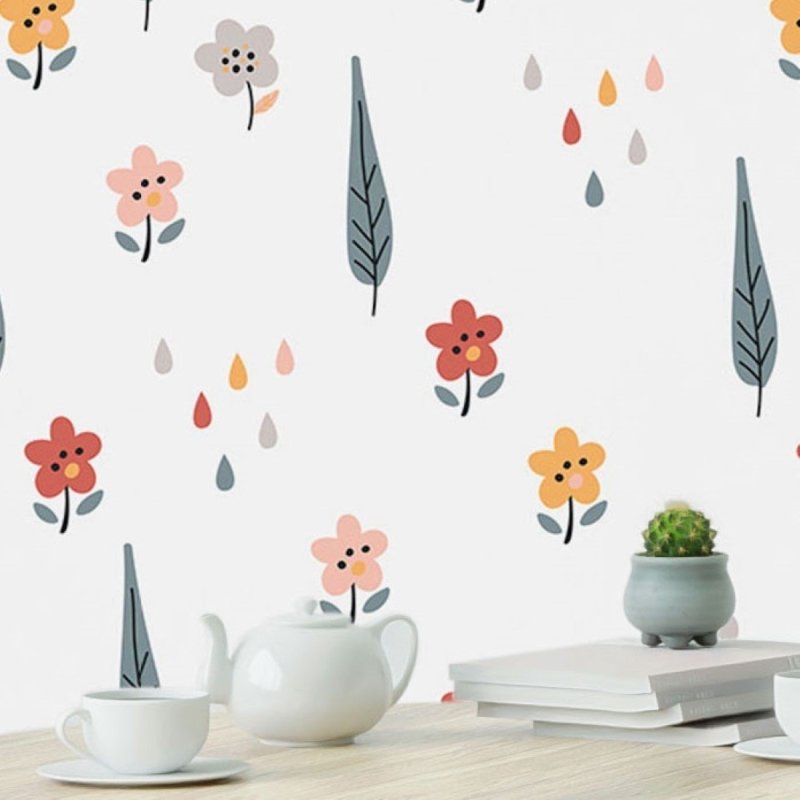 Papel de Parede Adesivo Flores no Jardim N019101 - Papel na Parede