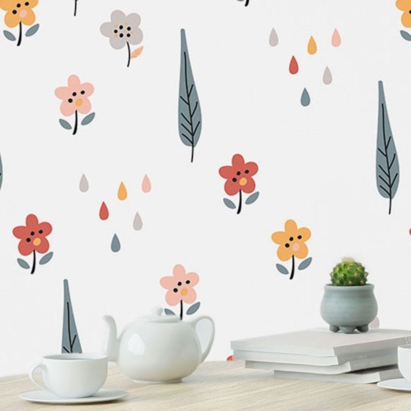 Papel de Parede Adesivo Flores no Jardim N019101 - Papel na Parede